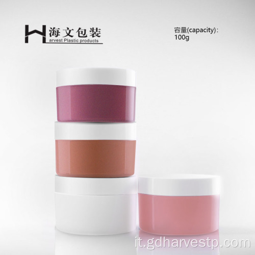 Vaso per crema cosmetica in plastica personalizzata per la cura della pelle